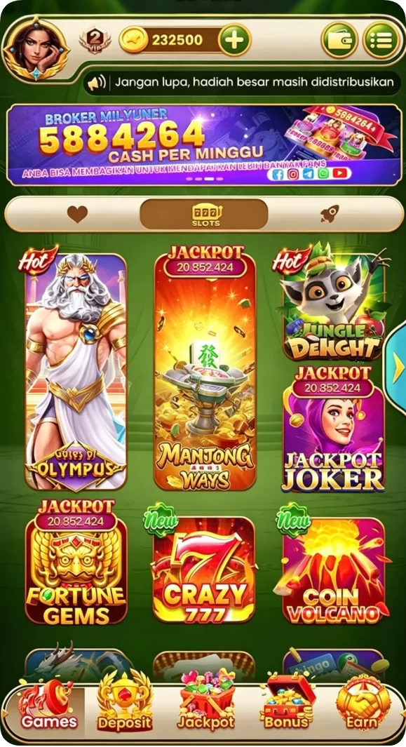 Tampilan utama aplikasi playwin APK Terbaru: Download Cepat dan Gratis yang intuitif dan efisien.